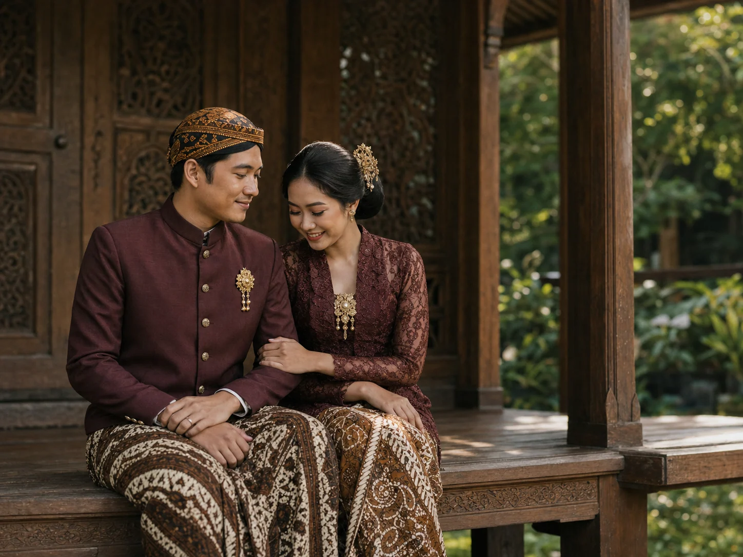 Bima & Alya together above their wedding blessing
